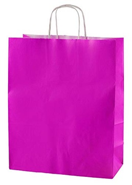 Torba torebka papierowa z uchwytem kraft 250x110x320 różowa 10szt.