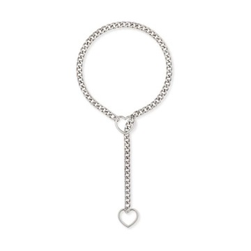 Heart Slip Chain Necklace, Heart O-Ring Slip Chain Necklace For Women,