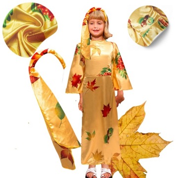 Strój Jesień kostium przebranie sukienka na jesień opaska r. 110-116 cm