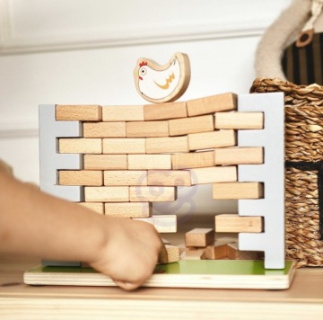 СЕМЕЙНАЯ ИГРА НАВЫКИ «ПАДАЮЩАЯ КУРИЦА» ДЕРЕВЯННЫЕ БЛОКИ СЕМЕЙНЫЙ НАБОР