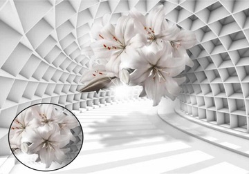 ОПТИЧЕСКИЕ ФОТОБОИ 3D ТУННЕЛЬ ЦВЕТЫ КЛЕЙ 300x210