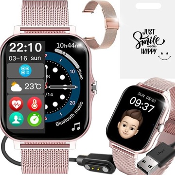 SMARTWATCH ZEGAREK POLSKIE MENU ROZMOWY SPORT SMART WATCH YOUNG DAMSKI