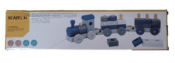 Большой деревянный пазл-поезд со звездными блоками