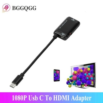 1080P Usb C do HDMI typ adaptera C Tablet z funkcją telefonu wyjści~0523