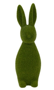 ZAJĄCZEK KRÓLIK FIGURKA Z ŚIERŚCIĄ ZIELONY 16cm