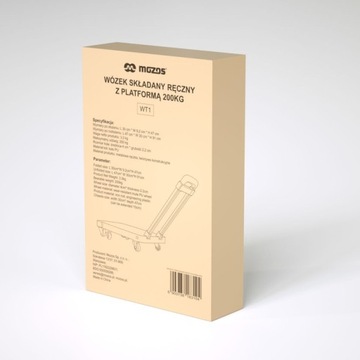 СКЛАДНАЯ КОЛЯСКА С ТРАНСПОРТНОЙ ПЛАТФОРМОЙ 200 КГ ЖЕСТКАЯ