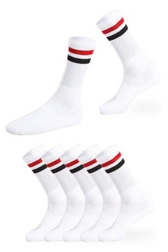 5PAK! Skarpety Frotte Paski Czerwony/Czarny 39-42