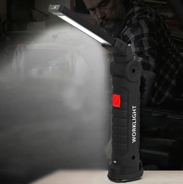 АККУМУЛЯТОРНЫЙ СВЕТОДИОДНЫЙ СВЕТ ДЛЯ МАСТЕРСКОЙ С МАГНИТОМ COB МОЩНЫЙ USB 3 РЕЖИМА 5в1