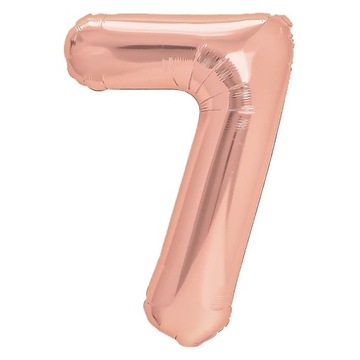 Balon Foliowy Cyfra 7 Złoty Róż 100cm Rose Gold