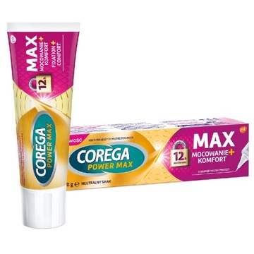 Corega Max Mocowanie + Komfort, 40g, krem do protez zębowych