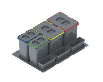 Kosz na śmieci PRAKTIKO 80cm 2x15+2x7L segregator sortownik do szuflady