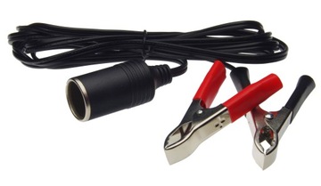 Gniazdo zapalniczki samochodowej 21mm na krokodylki z kablem 16AWG - 300cm