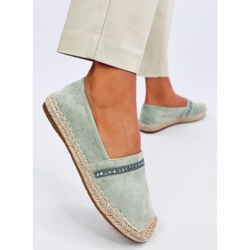 Zielone Syntetyk Buty Damskie Espadryle r.37