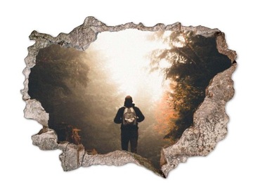 Naklejka na ścianę dziura 3D fototapeta wyprawa
