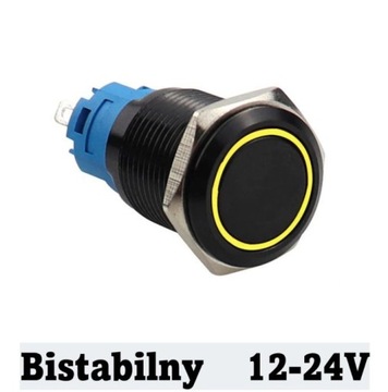 Przycisk przełącznik 16mm stalowy dioda LED 12V bi