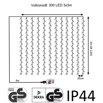 СВЕТОВАЯ ЗАВЕСА ПОДВЕСНАЯ ICILIC LIGHTS 3x3 300LED