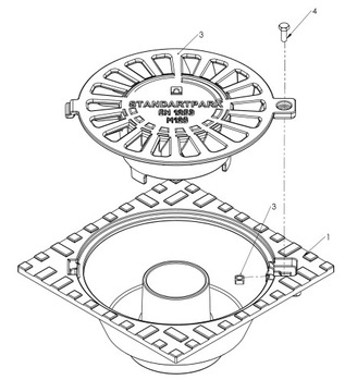 Слив Гараж Парковка Слив Чугунный 12,5т Решетка с сифоном для трубы 110