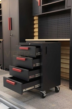 МЕБЕЛЬ ДЛЯ МАСТЕРСКОЙ С ПОДВИЖНЫМ СТОЛОМ И МОБИЛЬНЫМИ ШКАФАМИ, ШКАФОМ, ПОЛКОЙ SZ101