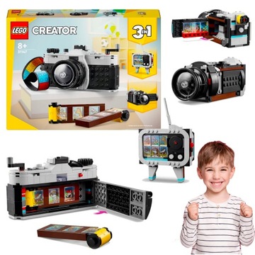 LEGO APARAT KAMERA TELEWIZOR W STYLU RETRO Z KLISZĄ 3w1
