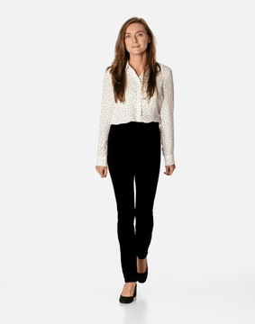 Элегантные женские черные узкие деловые брюки с завышенной талией BG03 r 40