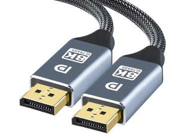 KABEL PRZEWÓD WIDEO DP 1.2 DISPLAYPORT DO DISPLAY PORT 4K 8K 60HZ 1M 100CM