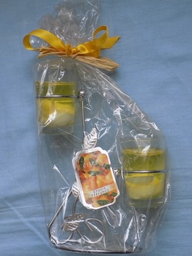ŚWIECZNIK DEKORACYJNY -CITRON PERFUMOWANY 2 ŚWIECE