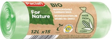 Worki na śmieci biodegradowalne 12L 15 szt PACLAN