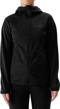 KURTKA PRZEJŚCIOWA SOFTSHELL Z KAPTUREM DAMSKA 4F F215 CZARNA r L