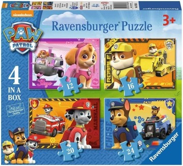 Ravensburger Psi Patrol Puzzle 4w1 dla małych dzieci 3+