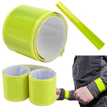 OPASKA ODBLASKOWA SAMOZACISKOWA OSTRZEGAWCZA ODBLASK NA RĘKĘ ROWER 30 cm