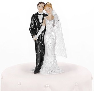 Figurka romantyczna PARA MŁODA RAZEM dekoracja na tort weselny ślubny