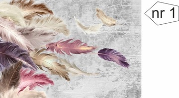 ФОТО ОБОИ ПЕРО ЦВЕТ ПАЛЬМОВЫЕ ЛИСТЬЯ ГРАФИКА