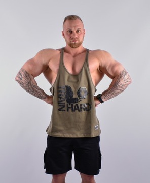 Tank Top męski TRAIN HARD Legalna Sztanga khaki S