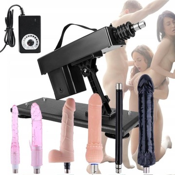 SEX MASZYNA SEKS ZESTAW WIBRATOR WIELOFUNKCYJNY MASTURBATOR + PENIS 5*DILDO