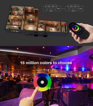 4-зонный пульт дистанционного управления MiLight FUT096B RGB RGBW со светодиодными лентами