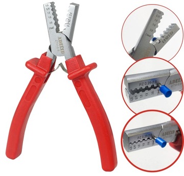 ПРЕСС-ИНСТРУМЕНТ ДЛЯ КАБЕЛЕЙ, КЛЕММНЫХ ВТУЛОК 2,5