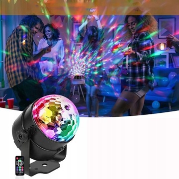 RGB СВЕТОДИОДНАЯ ЛАМПА ДЛЯ ВЕЧЕРИНКИ DISCO BALL С ДИСТАНЦИОННЫМ УПРАВЛЕНИЕМ