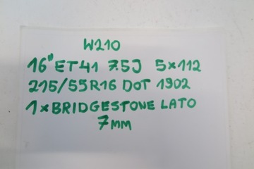 KOLO REZERVY DOJEZDOVÉ MERCEDES W210 16" PALCŮ 215/55R16 5X112 7.5J ET41