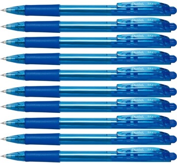 Pentel Bk 417 WOW Автоматическая шариковая ручка Синяя 10x