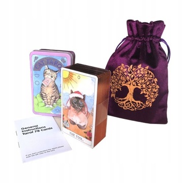 78 Card Everyday Witch Tarot blaszane pudełko z pozłacaną krawędzią