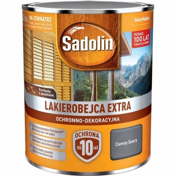 LAKIEROBEJCA SADOLIN EXTRA CIEMNY SZARY 2,5L DO DREWNA, WYSOKA JAKOŚĆ