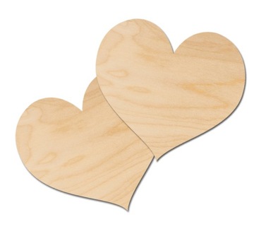 Деревянные сердечки Сердце 5см, набор из 2 шт. Декор