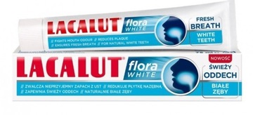 LACALUT FLORA WHITE PASTA DO ZĘBÓW 75ml ŚWIEŻY ODDECH BIAŁE ZĘBY