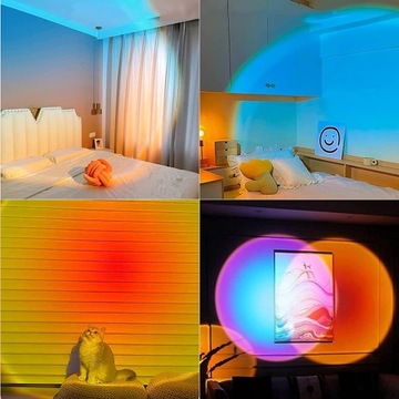 ЛАМПА НАСТРОЕНИЯ ПРОЕКТОР ИМИТАЦИЯ ЗАКАТА СВЕТОДИОДНАЯ ЛАМПА ЗАКАТА RGB