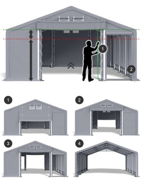 Namiot Przemysłowy 4x12m Całoroczny DAS 600 WP