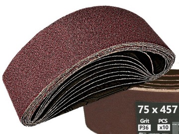PAS BEZKOŃCOWY TAŚMA 75x457 PAPIER ŚCIERNY P36 x10