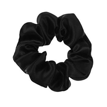 Jedwabna gumka do włosów ALMANIA, scrunchie jedwabna 100% jedwab-czarna