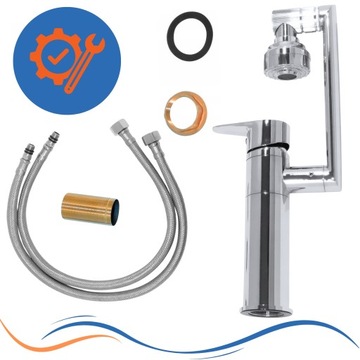 BATERIA NISKA UMYWALKOWA NABLATOWA CHROM REGULOWANA WYLEWKA HOP KUCHENNA