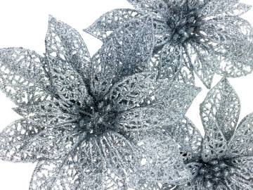 РОЖДЕСТВЕНСКИЕ ШАРЫ СЕРЕБРЯНЫЕ ТОЧЕЧНЫЕ ЗАЖИМЫ 15 см