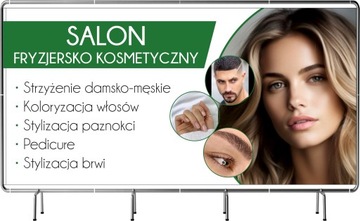 BANER REKLAMOWY 100x50cm TWOJA NAZWA FIRMY SALON KOSMETYCZNY DUŻO WZORÓW